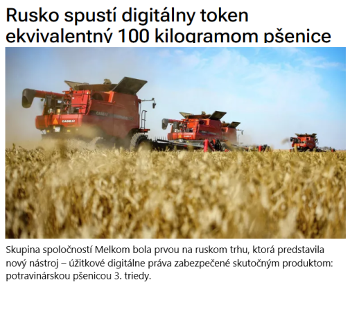 Hm... šach-mat, kryptomeny! Pšeničný rubeľ!